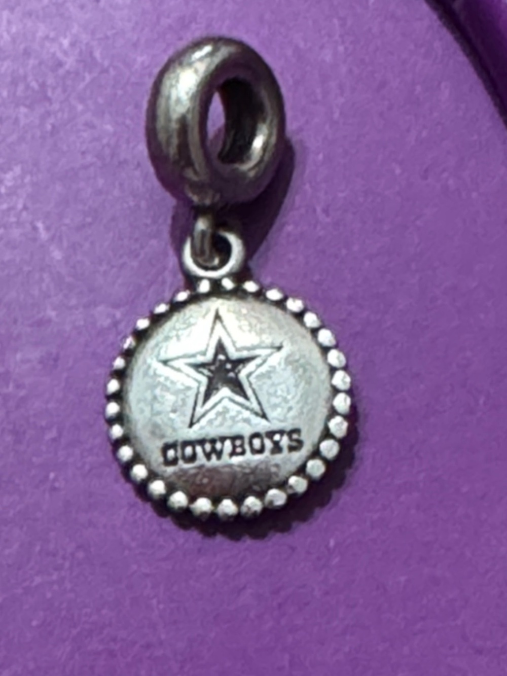 Pandora Silver Star Cowboys Round Dangle Charm